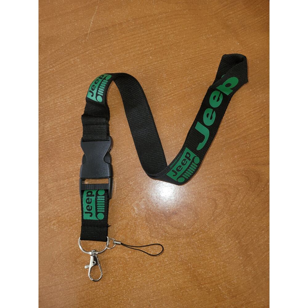 Jeep Lanyard – Green Key Holder with Metal Clip | Car Keychain Strap (One Size)